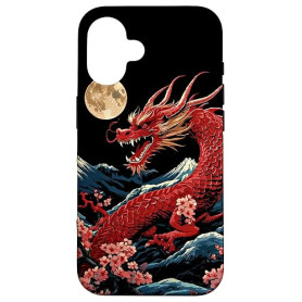 Coque pour iPhone 16 Dragon Esthétique Anime Japon Asie Dragon Japonais