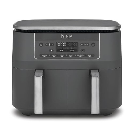 Ninja Air Fryer Dual Zone numérique, Friteuse à air 7,6L DZ300EU | 2 compartiments, 6-en-1, Friteuse sans huile, Croustillant ma