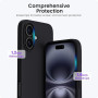 ORNARTO Coque pour iPhone 16 Silicone (Noir) | en Silicone Liquide, Protection Antichoc Complète, Intérieur Doux en Microfibre
