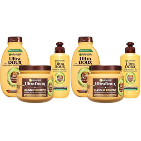 Garnier Ultra Doux - Routine pour Raviver les Boucles des Cheveux Secs, Bouclés à Crépus - À l'Huile d'Avocat et Beurre de Karit