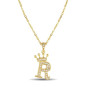 XWN Bijou cervical féminin avec lettres, Collier plaqué or 14K à initiales et couronnes, Chaîne en acier inoxydable à grafías et