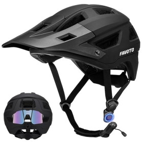 Favoto Casque VTT avec Visière Amovible, Casque de Vélo Homme, M/L | Double coque, boucle magnétique, passe-lunettes. Léger pour