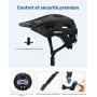 Favoto Casque VTT avec Visière Amovible, Casque de Vélo Homme, M/L | Double coque, boucle magnétique, passe-lunettes. Léger pour