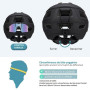 Favoto Casque VTT avec Visière Amovible, Casque de Vélo Homme, M/L | Double coque, boucle magnétique, passe-lunettes. Léger pour