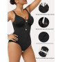 SHAPERX Body Gainant Femme Zip + Crochets – Ventre Plat Fort Maintien, Facile à Enfiler, Sculptant Taille & Hanches, Invisible s