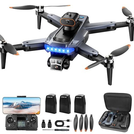 Drone avec Camera 4K Professionnel pour Adultes, GPS Drone pour Adultes, 54 Min de Vol, Résistant au Vent, Moteur Brushless, Sui