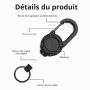Diffaxy Lot de 2 porte-clés rétractables robustes avec cordon en acier rétractable de 60 cm, porte-clés extensible pour porte-ca
