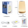 Lot de 2 Lampe de Chevet avec minuterie LED Bedside Lamps avec 13 couleurs 3 modes Lampe de Bureau LED Rechargeable par USB avec