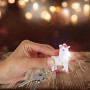 MISTER GADGET Porte-Clés Licorne Sonore et Lumineux Mignon Blanc et Rose | Plastique, porte-clés licorne, sonore et lumineux, 6x
