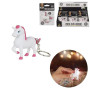 MISTER GADGET Porte-Clés Licorne Sonore et Lumineux Mignon Blanc et Rose | Plastique, porte-clés licorne, sonore et lumineux, 6x
