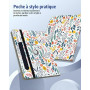 TiMOVO Étui Tablette 9-11 Pouces, Fleur | Rotation 360 Degrés, Avec Poche, Compatible 9-11 Pouces Tablette