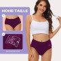 IceReco Culotte Femme Coton Taille Haute Ventre Plat Slip Femme Lot de 5 | Lot Culotte Gainante Femme Ventre Plat, Slip Femme Co