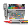 36 stylos acryliques flexibles avec pointe de pinceau, contrôle automatique du débit de 1 à 5 mm, ligne pour peinture sur roche,