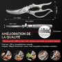 MAD SHARK Ciseaux à Volaille Robustes Ciseaux de Cuisine Verrou de Sécurité | Poignée anti-dérapante, mécanisme à ressort, compa