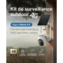 Tapo 4K Camera 4G Exterieur sans Fil Solaire 360° IA intégrée,C665G KIT | Reconnaissance Faciale,Mode AOV Capture 24/7,Vision No