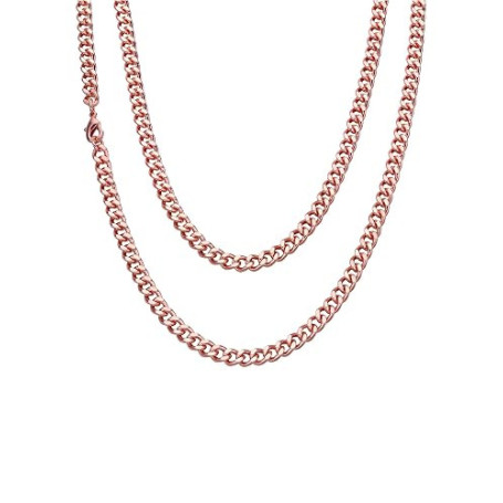 BioMag Collier Chaîne Cubaine en Cuivre Pur Homme Femme,Idée Cadeau | Chaîne Cubaine Longueur 46/51/56/61 cm, Largeur 5/7/9/12 m