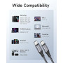 RAVIAD 100W Câble USB C vers USB C 50CM/Lot de 2, Cable USB C Charge Rapide | Nylon Tressé PD 5A Cable USBC Court pour iPhone 17