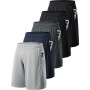 miijoory Lot de 5 Shorts de Sport Homme à Poches, Séchage Rapide | Taille Élastique, Matière Légère et Respirante, Évacue l'humi