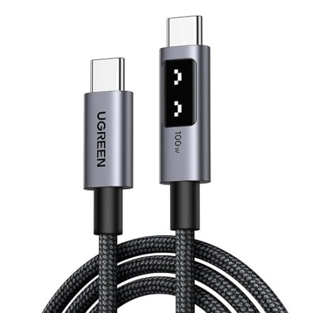 UGREEN Uno Câble USB C PD 3.0 100W 20V 5A Charge Rapide (1M) | Type C en Nylon, Compatible avec MacBook iPad iPhone 17 Pro Max A