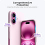 ORNARTO Coque pour iPhone 16 Plus Silicone (Rose) | en Silicone Liquide, Protection Antichoc Complète, Intérieur Doux en Microfi