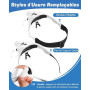 Anpro Lunette Loupe USB Rechargeable avec 4 Lumières LED à Luminosité Réglable, Loupe avec 5 Lentilles Détachables (1X-3.5X), Pa