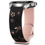 Jrkvniv Deux Tons Floral Gravés Bracelet Montre Compatible avec Samsung Galaxy Watch 3 45 mm/Galaxy Watch 46 mm/Gear S3 Frontier