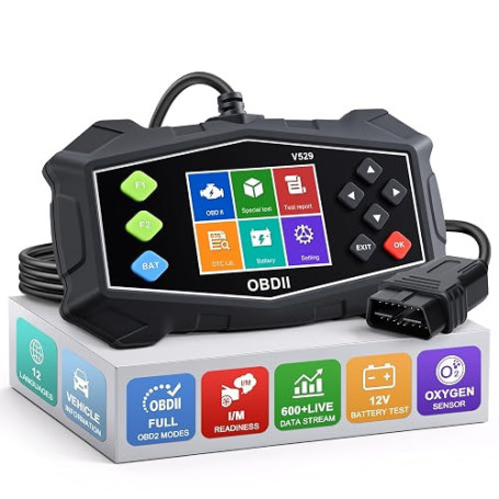 Outil de diagnostic OBD2, scanner de voiture EXTRACTME avec testeur de batterie, lumière du moteur, flux de données, préparation