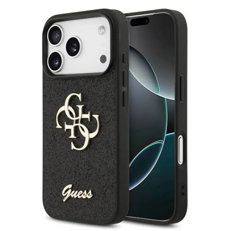 CG MOBILE Guess Coque de protection fixe à paillettes pour iPhone 17 Pro (noir)