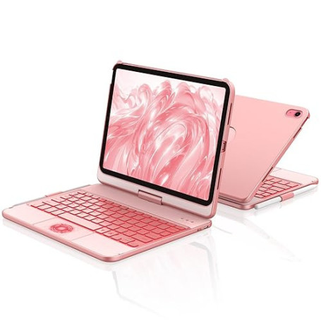 aMZCaSE Clavier pour iPad 10/11 Ème Gen(10.9Pouces 2022/11 A16 2025) avec Housse de Protection Rotative à 360° Porte-Stylet étui