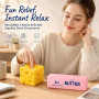KutaKuta 2 PCS Rosa Butter Fromage Anti-Stress Jouets, Jouets Sensoriels Cheese à Rebond Lent Portables en PU, Slow Rising Butte