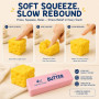 KutaKuta 2 PCS Rosa Butter Fromage Anti-Stress Jouets, Jouets Sensoriels Cheese à Rebond Lent Portables en PU, Slow Rising Butte