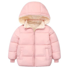 SEAUR Doudoune Épais à Capuche Amovible Enfants Automne/Hiver Manteau Matelassé Épais Veste Courte Doublé en Polaire Blousons en