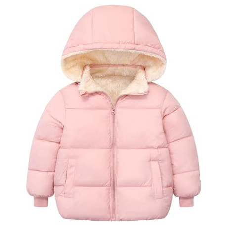 SEAUR Doudoune Épais à Capuche Amovible Enfants Automne/Hiver Manteau Matelassé Épais Veste Courte Doublé en Polaire Blousons en