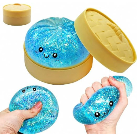 Glitter Squishy Squeeze Toy, Extra Doux et Malléable, Retour Lent, Jouet Sensoriel avec Boîte de Rangement for Party Favors & Bi
