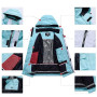 HOTIAN Ensemble veste et pantalon de ski pour femme - 2 pièces - Imperméable - Coupe-vent - Hiver - Chaud - Ski - Neige - Ensemb