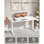 Devoko Bureau Assis Debout Électrique 120 x 60 cm, Standing Desk Blanc | Table de Bureau Ergonomique avec 2 Mémoires pour Télétr