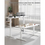 Devoko Bureau Assis Debout Électrique 120 x 60 cm, Standing Desk Blanc | Table de Bureau Ergonomique avec 2 Mémoires pour Télétr
