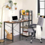 VASAGLE Bureau avec ÉtagÈres RÉversible À Gauche ou À Droite, Longueur 120 cm, Table d'Ordinateur, pour Bureau À Domicile, Monta