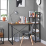 VASAGLE Bureau avec ÉtagÈres RÉversible À Gauche ou À Droite, Longueur 120 cm, Table d'Ordinateur, pour Bureau À Domicile, Monta