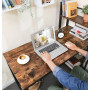 VASAGLE Bureau avec ÉtagÈres RÉversible À Gauche ou À Droite, Longueur 120 cm, Table d'Ordinateur, pour Bureau À Domicile, Monta