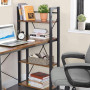 VASAGLE Bureau avec ÉtagÈres RÉversible À Gauche ou À Droite, Longueur 120 cm, Table d'Ordinateur, pour Bureau À Domicile, Monta