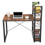 VASAGLE Bureau avec ÉtagÈres RÉversible À Gauche ou À Droite, Longueur 120 cm, Table d'Ordinateur, pour Bureau À Domicile, Monta