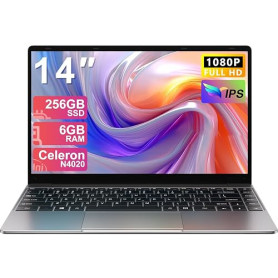 NOTODD Ordinateur Portable 14 Pouces Win11 256 Go Soutien Extension SSD 1TB(TF-512Go) 5000mAh PC Portable Celeron N4020 Laptop a