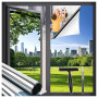 Zindoo Film Fenetre Anti Regard Film Anti Chaleur Bon Effet Miroir Anti UV | avec Kit de Pose 40x200cm Protection de la Vie Priv