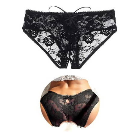 comeondear String Ouvert Femme Sexy Grande Taille Culotte Fendue Dentelle | Tanga Chic Hot sous-Vêtements Féminins Lingerie Dess