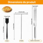 3 Pièces Ensemble Étaleur et Spatule à Crêpes, Inoxydable Etaleur Crepe | Étaleur de Pâte en Forme de T, Repartiteur de Pate a C