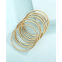 MYGLOAR Paquet de 3 bracelets ronds ultra-fins pour femmes en or - Bracelets empilables plaqués or 18 carats en acier inoxydable