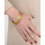 MYGLOAR Paquet de 3 bracelets ronds ultra-fins pour femmes en or - Bracelets empilables plaqués or 18 carats en acier inoxydable