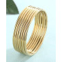 MYGLOAR Paquet de 3 bracelets ronds ultra-fins pour femmes en or - Bracelets empilables plaqués or 18 carats en acier inoxydable