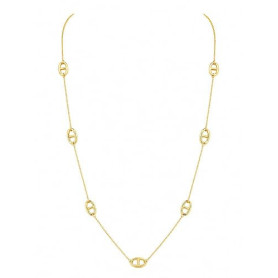 SAPHY Sautoir Femme Maille Marine – Chaîne Fine – Acier Inoxydable Doré – Hypoallergénique – Sans Nickel – Résistant à l’Eau – É